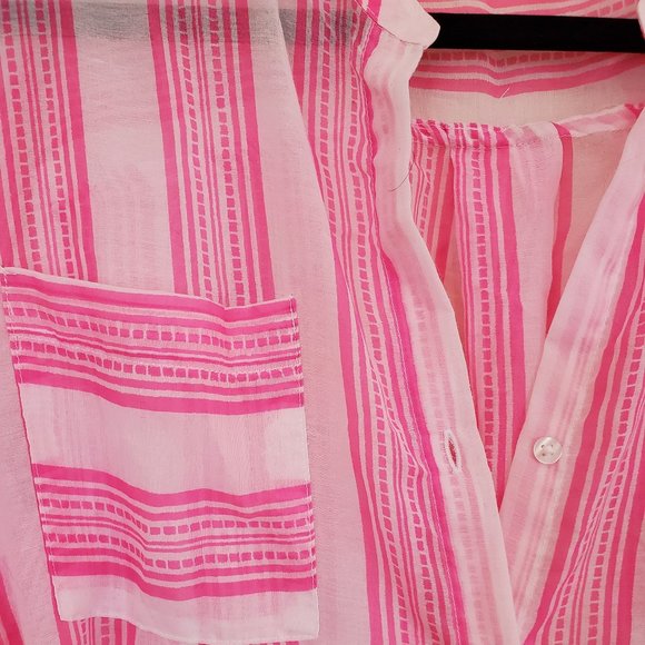 💥2/$30💥 Striped Print Shirt Dress Cover-Up - Picture 2 of 4